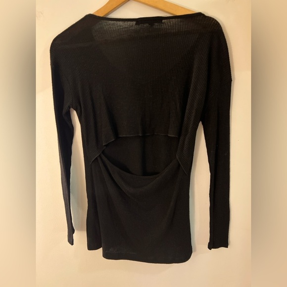 Rag & Bone Black V-Neck Ribbed Long Sleeve Top S GUC - Picture 6 of 7